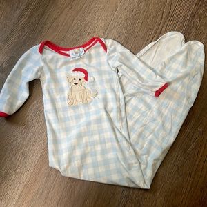 Busy Bees Smocks puppy Santa swaddle